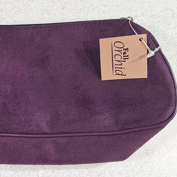 ULTA Beauty Fall Orchid Purple Felt Zipper Vinyl Makeup Bag Case with Mirror NWT - Picture 1 of 3